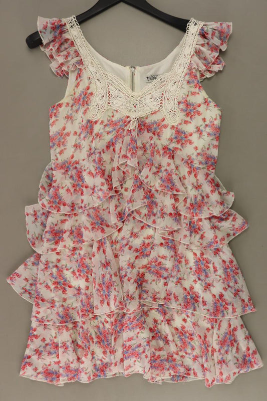 DEBY DEBO Chiffonkleid Gr. S mit Blumenmuster Kurzarm rosa aus Polyester