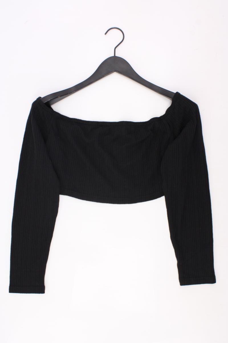 Crop Top Gr. XXL mit Carmen-Ausschnitt schwarz aus Polyester