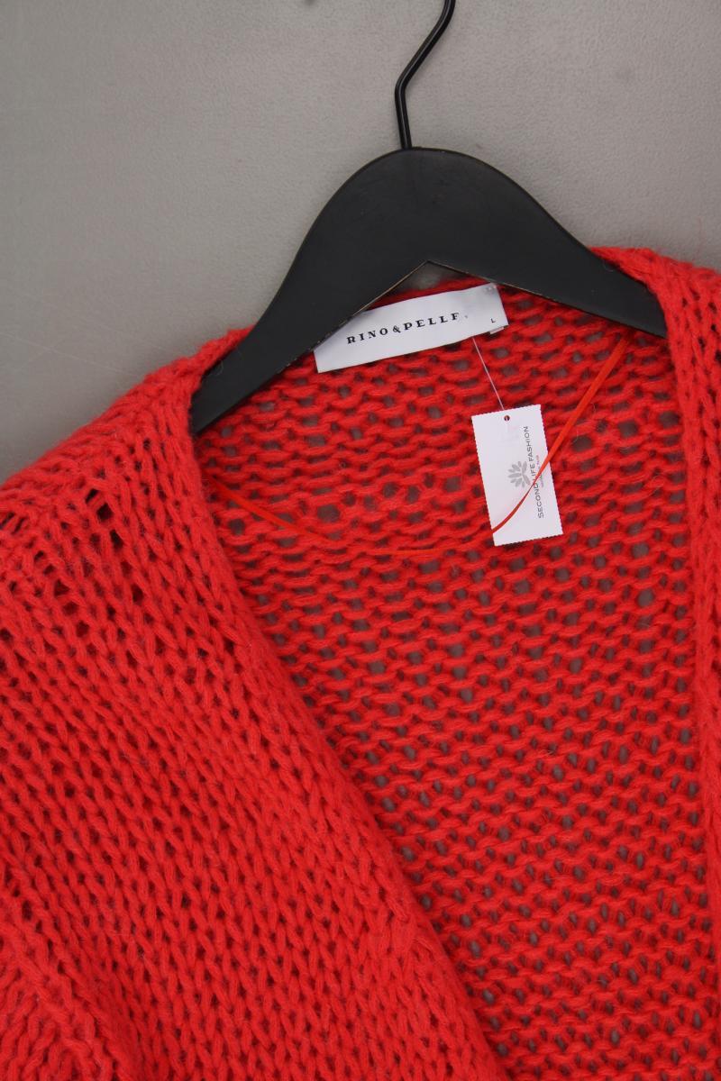 Rino&Pelle Strickjacke Gr. L Langarm rot aus Polyacryl