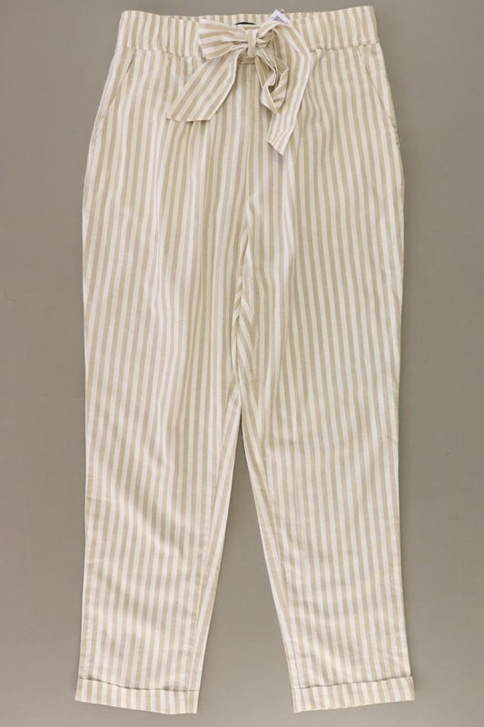 Zara Hose Gr. XS gestreift mit Gürtel creme aus Baumwolle