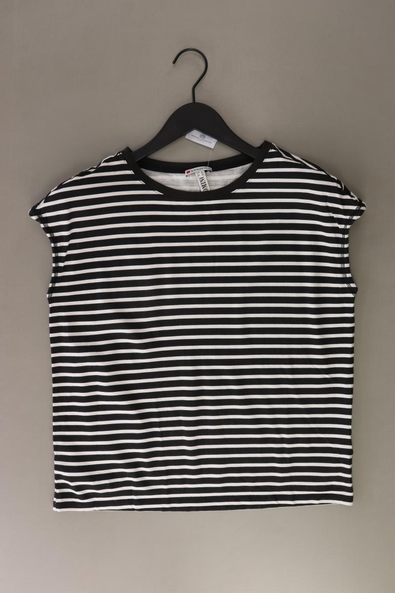 Street One Ringelshirt Gr. 36 gestreift Kurzarm schwarz aus Baumwolle