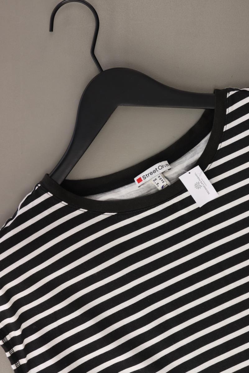Street One Ringelshirt Gr. 36 gestreift Kurzarm schwarz aus Baumwolle