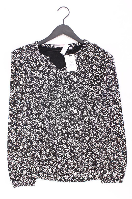 Adagio Longsleeve-Shirt Gr. 38 mit Blumenmuster neu mit Etikett Langarm schwarz