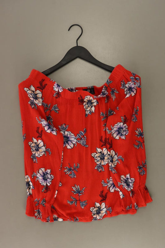 Sienna Langarmbluse Gr. 36 mit Blumenmuster mit Carmen-Ausschnitt rot