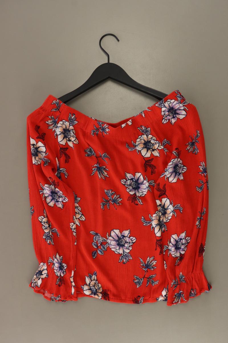 Sienna Langarmbluse Gr. 36 mit Blumenmuster mit Carmen-Ausschnitt rot