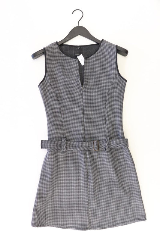 Loft Bleistiftkleid Gr. 38 hahnentritt mit Gürtel Ärmellos grau
