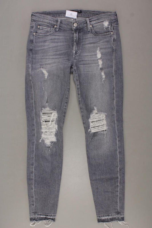 7 For All Mankind Skinny Jeans Gr. W28 grau aus Baumwolle