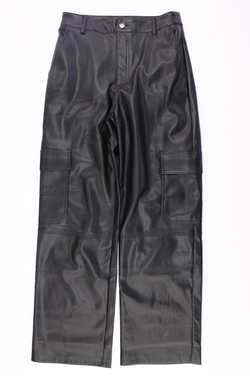 Stradivarius Kunstlederhose Gr. 38 schwarz aus Polyester