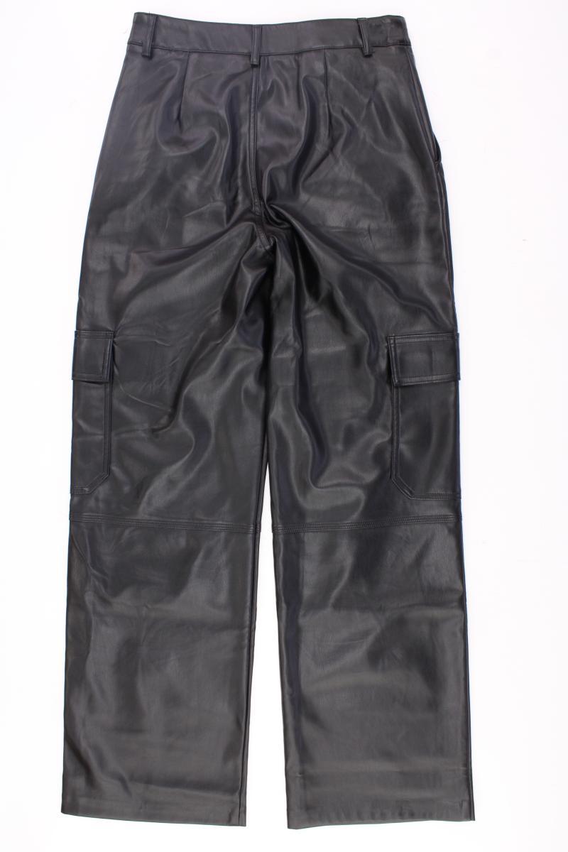 Stradivarius Kunstlederhose Gr. 38 schwarz aus Polyester