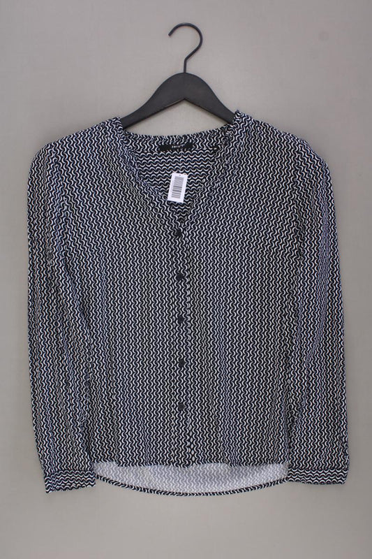 Zero Langarmbluse Gr. 36 geometrisches Muster blau aus Viskose