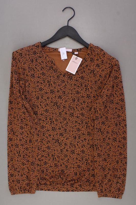 Adagio Shirt mit V-Ausschnitt Gr. 38 neu mit Etikett Langarm braun