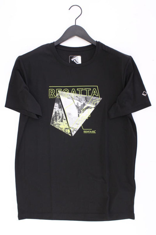 Regatta Printshirt für Herren Gr. 52/54 neuwertig Kurzarm schwarz aus Polyester