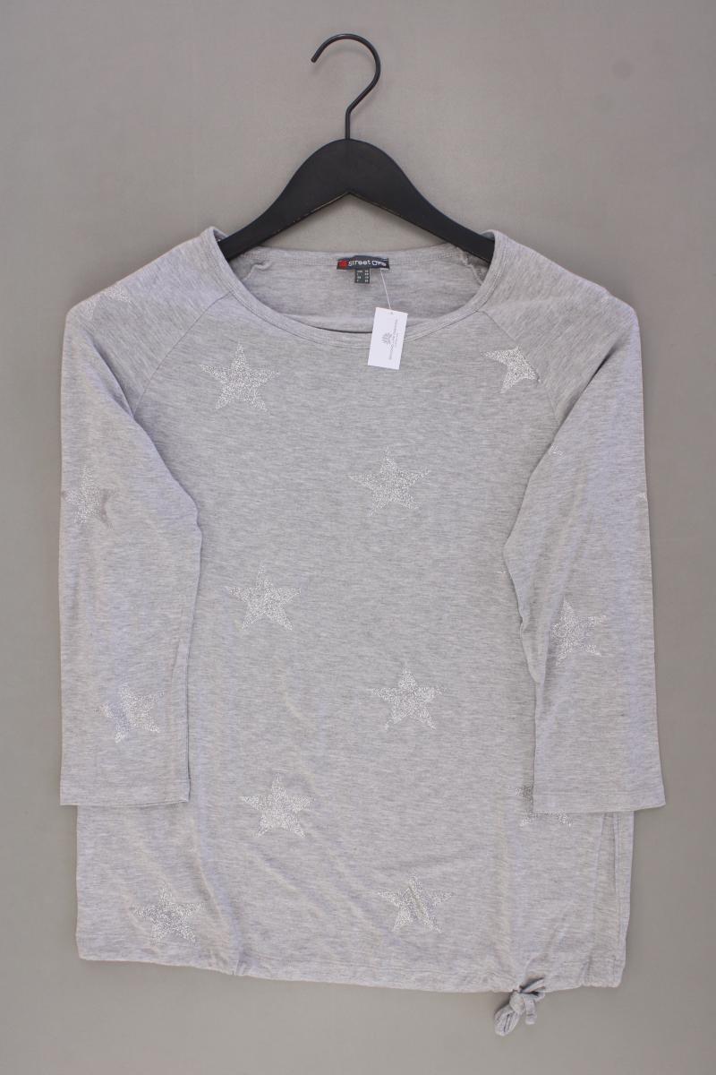Street One Shirt mit Sternenmuster Gr. 36 neuwertig 3/4 Ärmel grau
