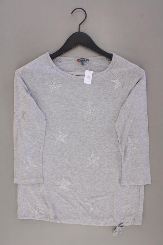 Street One Shirt mit Sternenmuster Gr. 36 neuwertig 3/4 Ärmel grau