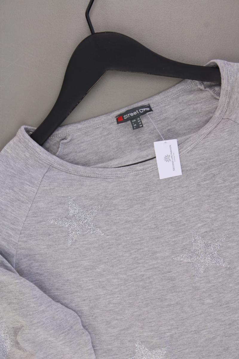 Street One Shirt mit Sternenmuster Gr. 36 neuwertig 3/4 Ärmel grau