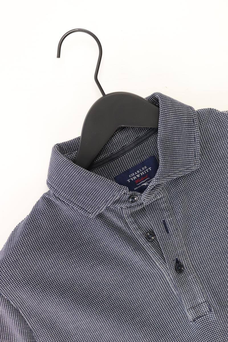 CHARLES TYRWHITT Poloshirt für Herren Gr. M Kurzarm blau aus Baumwolle