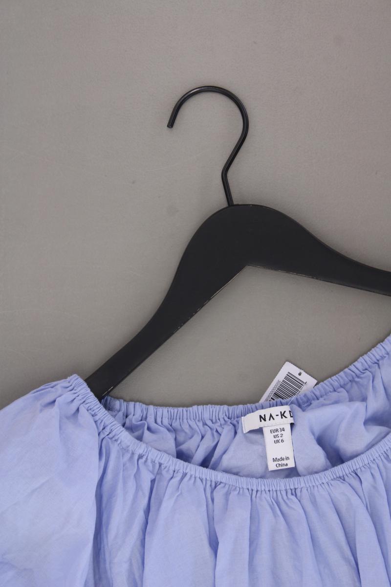 NA-KD Crop Top Gr. 34 blau aus Baumwolle
