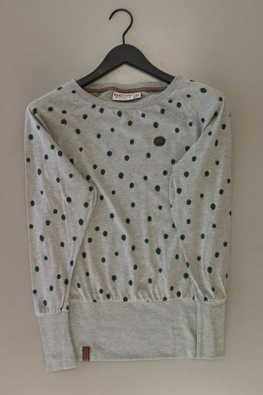 Naketano Longsleeve-Shirt Gr. XS gepunktet Langarm grau aus Baumwolle