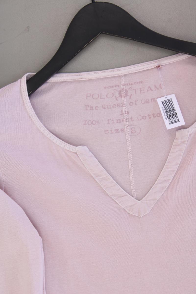 Tom Tailor Shirt mit V-Ausschnitt Gr. S 3/4 Ärmel rosa aus Baumwolle