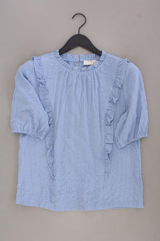 Cream Rüschenbluse Gr. 36 Kurzarm blau aus Viskose