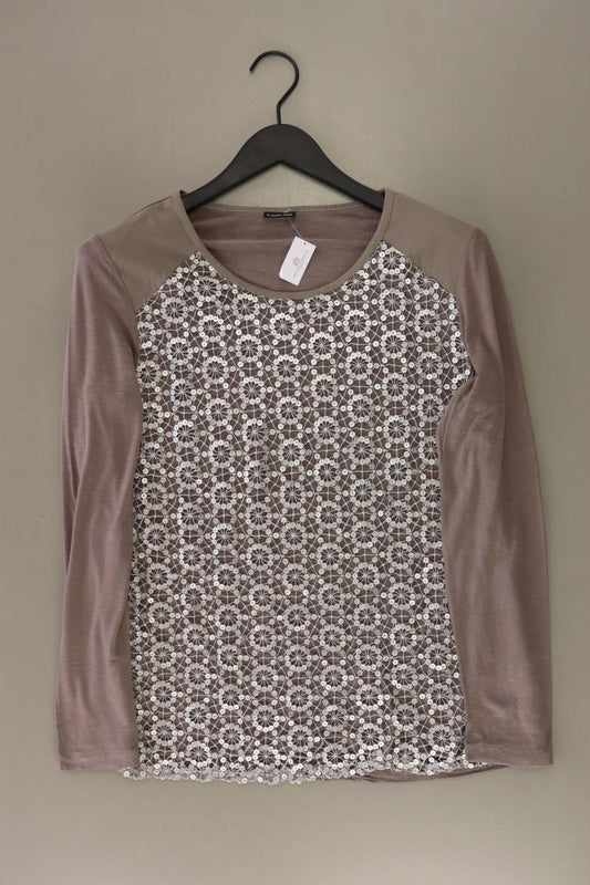 BARBARA LEBEK Longsleeve-Shirt Gr. 42 Langarm mit Pailletten braun