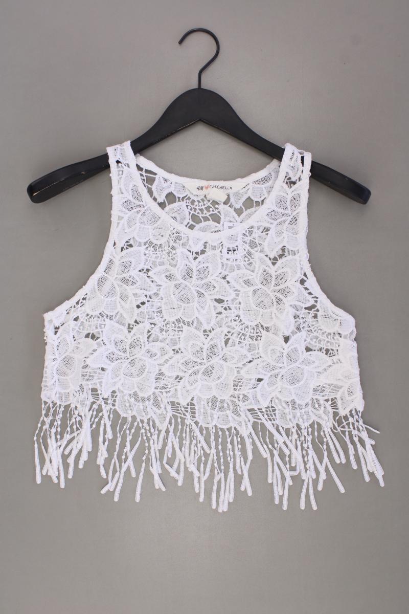 H&M x Coachella Top Gr. 38 weiß aus Polyester