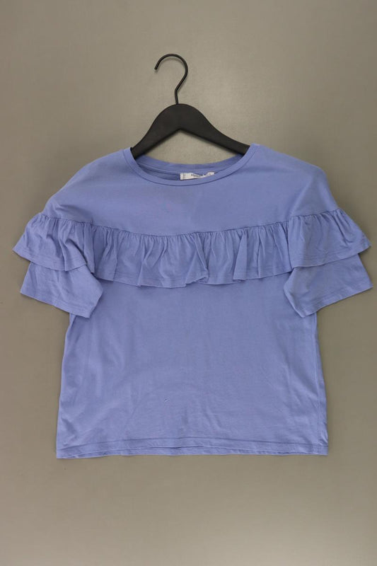 Mango T-Shirt Gr. S Kurzarm blau aus Baumwolle