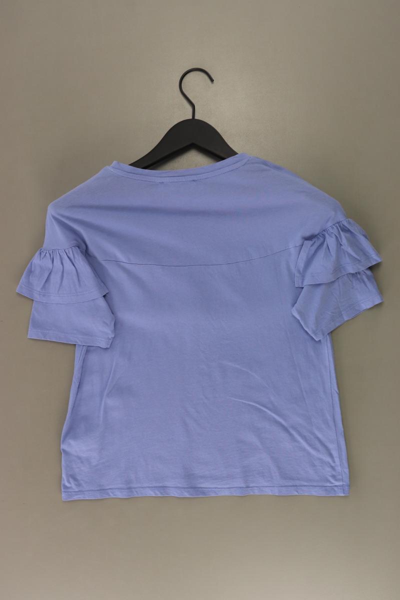 Mango T-Shirt Gr. S Kurzarm blau aus Baumwolle