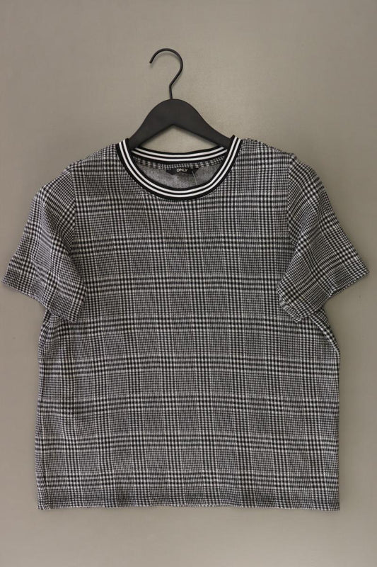 Only T-Shirt Gr. L hahnentritt Kurzarm grau aus Polyester