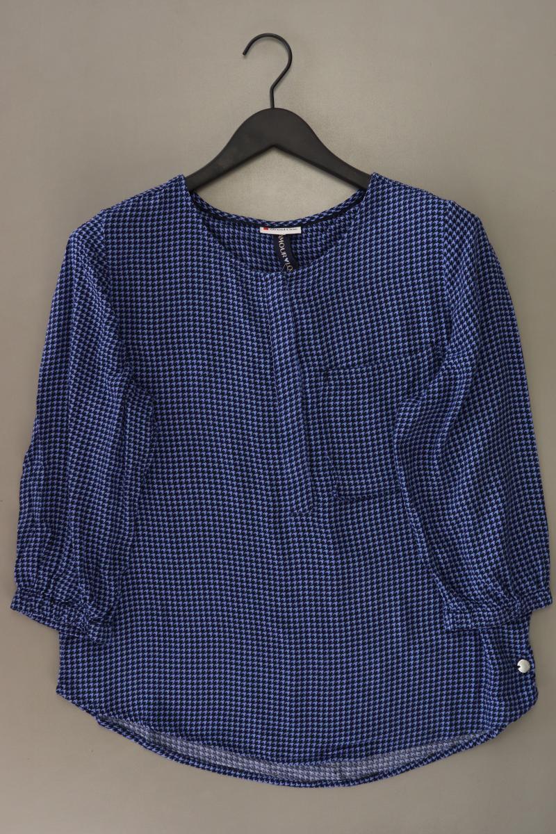 Street One Regular Bluse Gr. 42 hahnentritt neuwertig 3/4 Ärmel blau aus Viskose