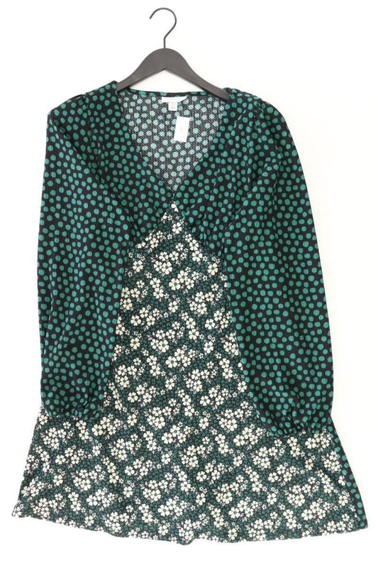 Topshop Langarmkleid Gr. 46 mit Blumenmuster grün