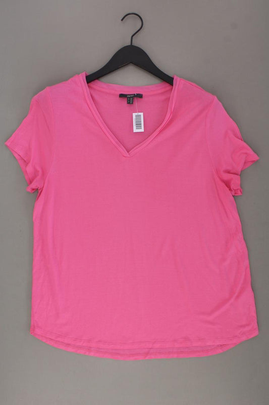Esprit Shirt mit V-Ausschnitt Gr. XXL neuwertig Kurzarm pink aus Viskose