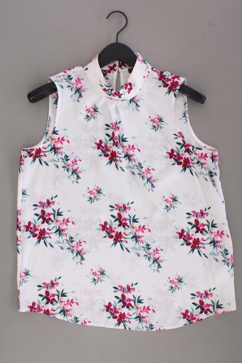 Esprit Ärmellose Bluse Gr. 38 mit Blumenmuster neuwertig weiß aus Polyester