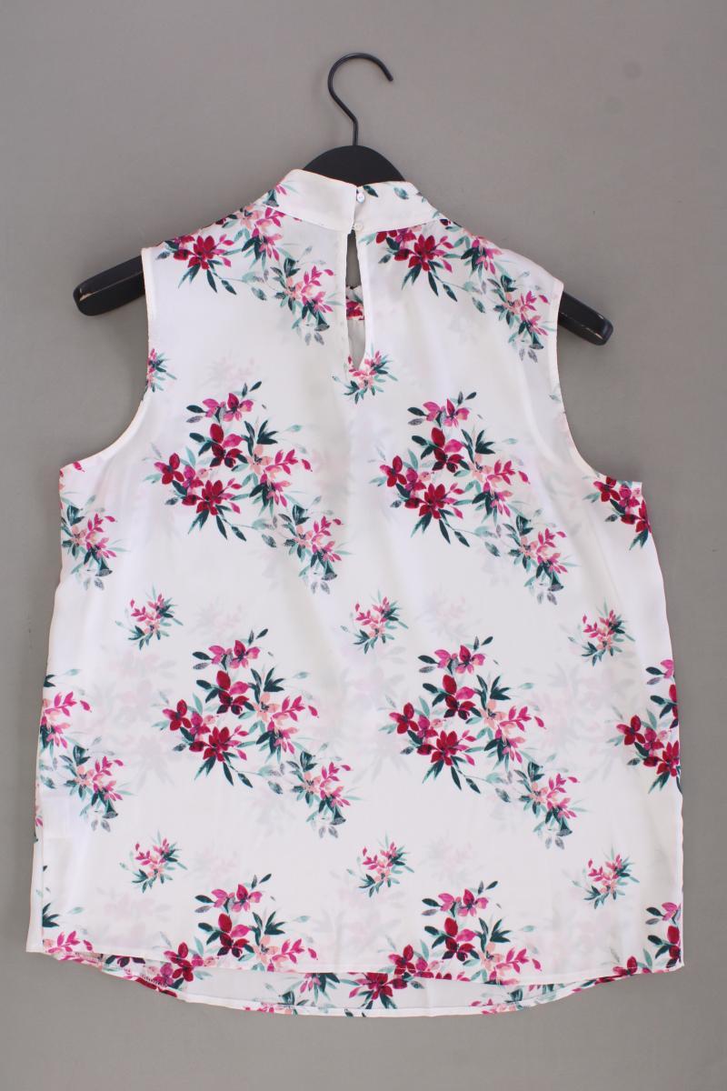 Esprit Ärmellose Bluse Gr. 38 mit Blumenmuster neuwertig weiß aus Polyester