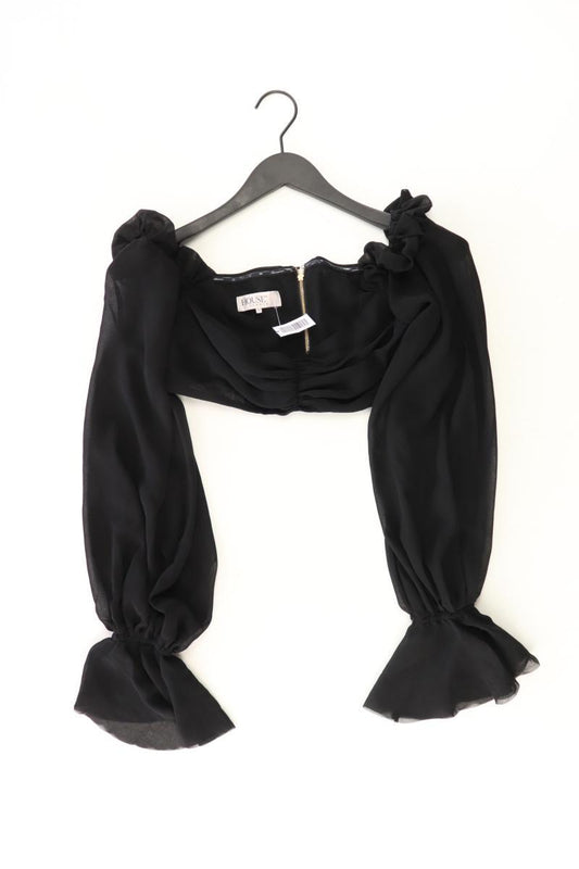 HOUSE OF LONDON Chiffonbluse Gr. M Langarm mit Carmen-Ausschnitt schwarz