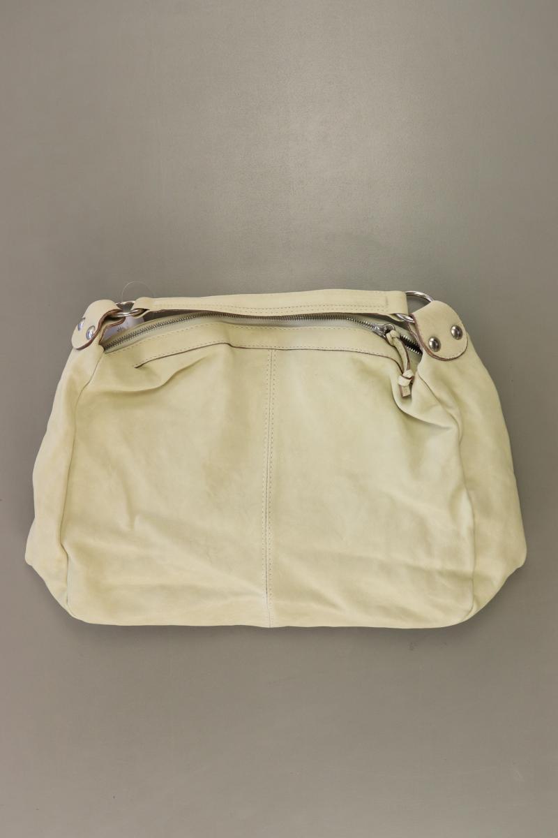 Via Repubblica Schultertasche creme aus Leder