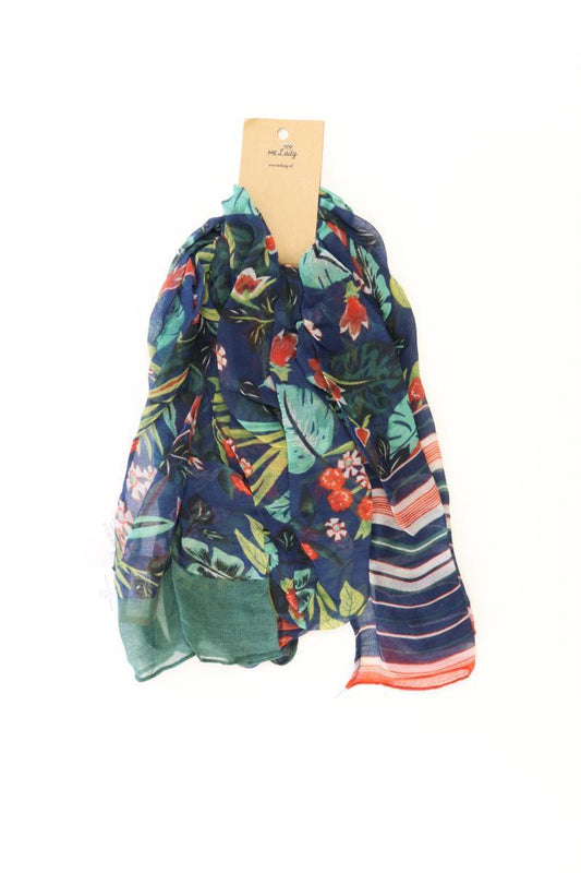 MeLady Tuch mit Blumenmuster neu mit Etikett blau