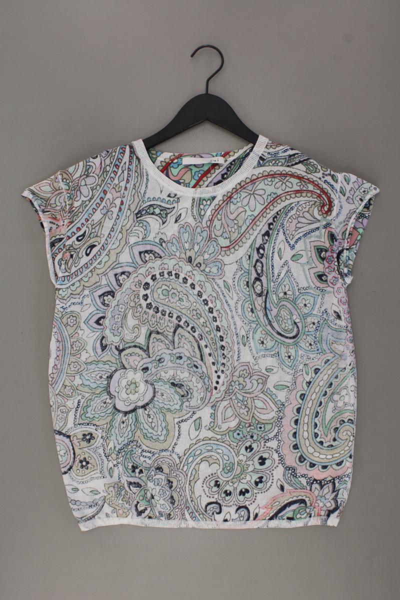 Oui Strickshirt Gr. 38 mit Paisleymuster neuwertig Kurzarm mehrfarbig