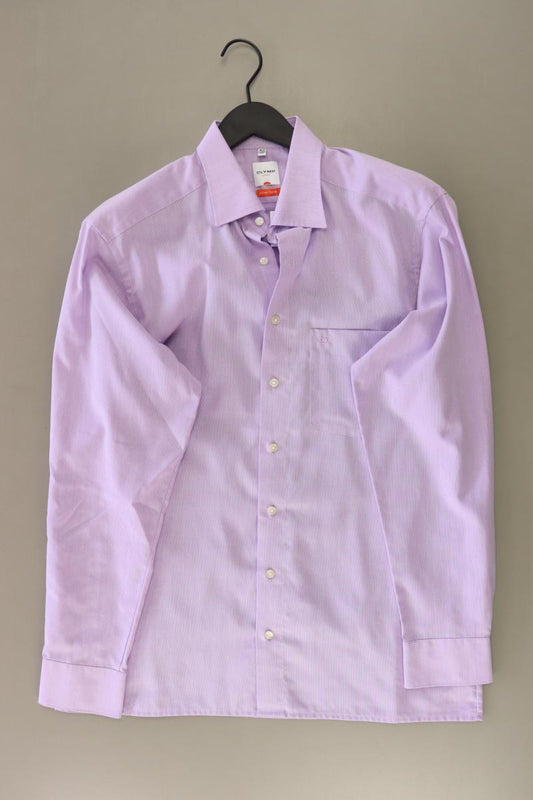 Olymp Langarmhemd für Herren Gr. Hemdgröße 42 lila aus Baumwolle