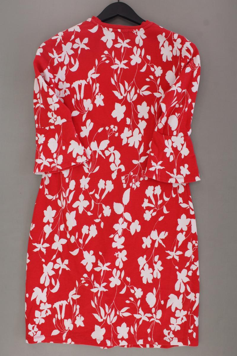 Taifun Midikleid Gr. 40 mit Blumenmuster Trompetenärmel rot aus Baumwolle