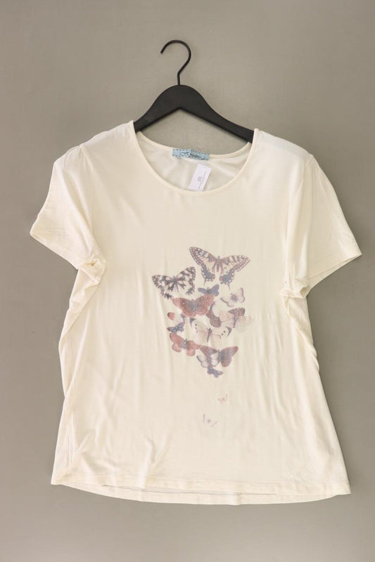 Himmelblau T-Shirt Gr. 46 Kurzarm creme aus Viskose