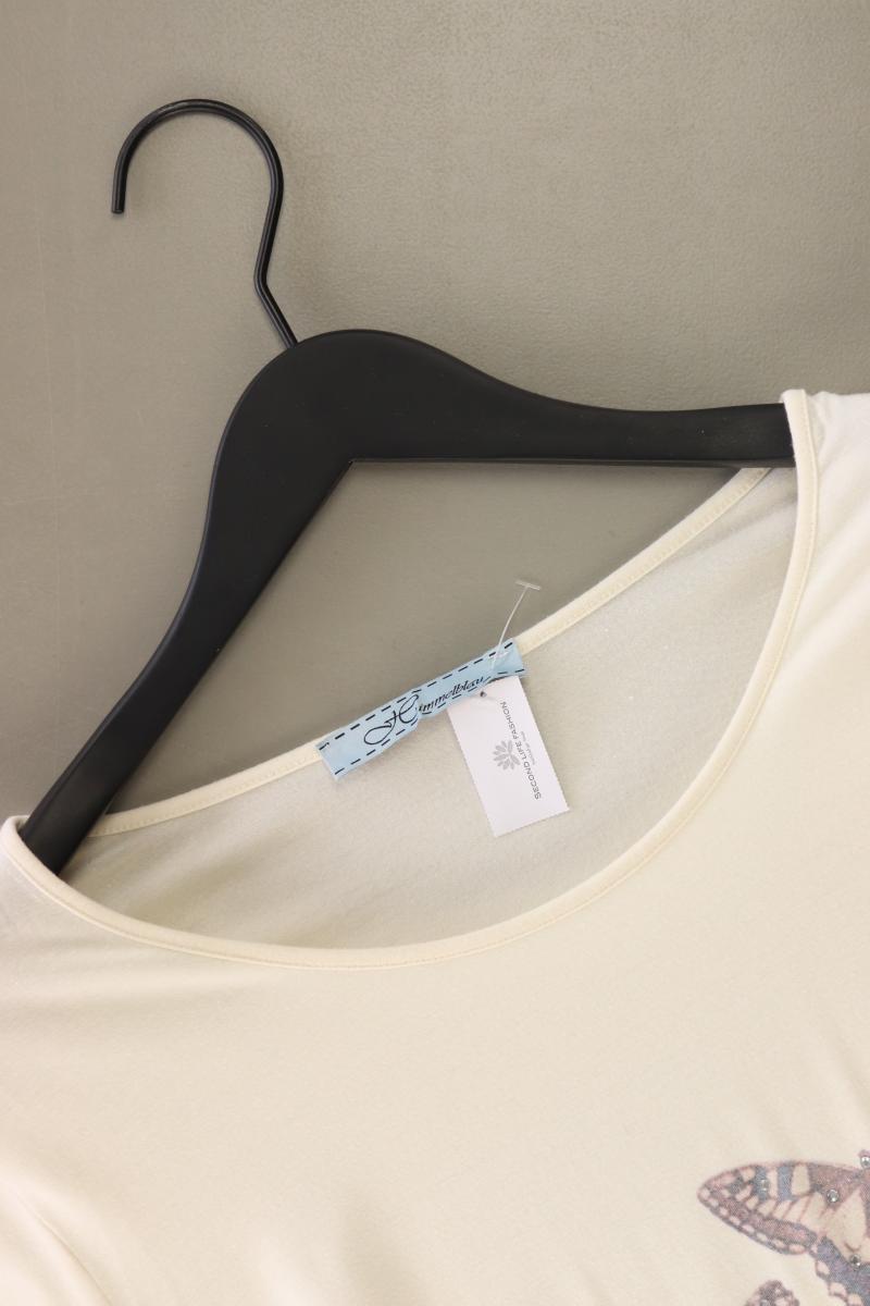 Himmelblau T-Shirt Gr. 46 Kurzarm creme aus Viskose