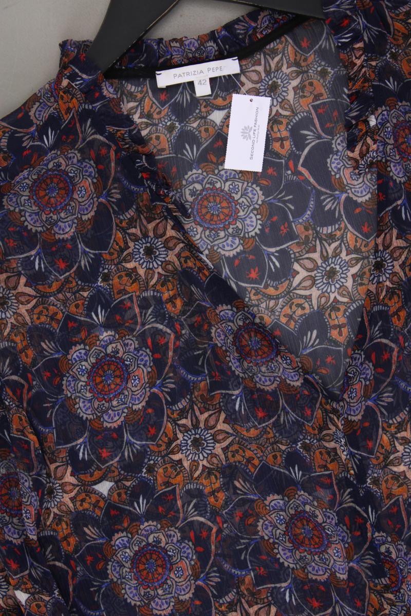 Patrizia Pepe Langarmbluse Gr. 42 mit Blumenmuster mehrfarbig aus Viskose