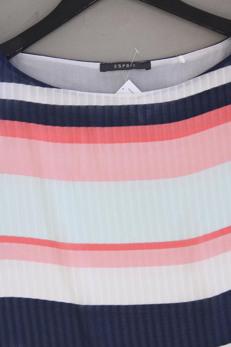 Esprit Kurzarmbluse Gr. 42 gestreift neuwertig mehrfarbig aus Polyester
