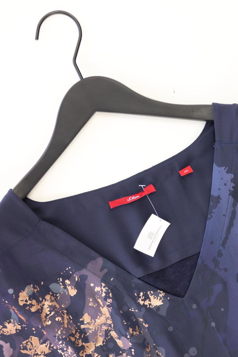 s.Oliver Kurzarmbluse Gr. 46 blau aus Polyester