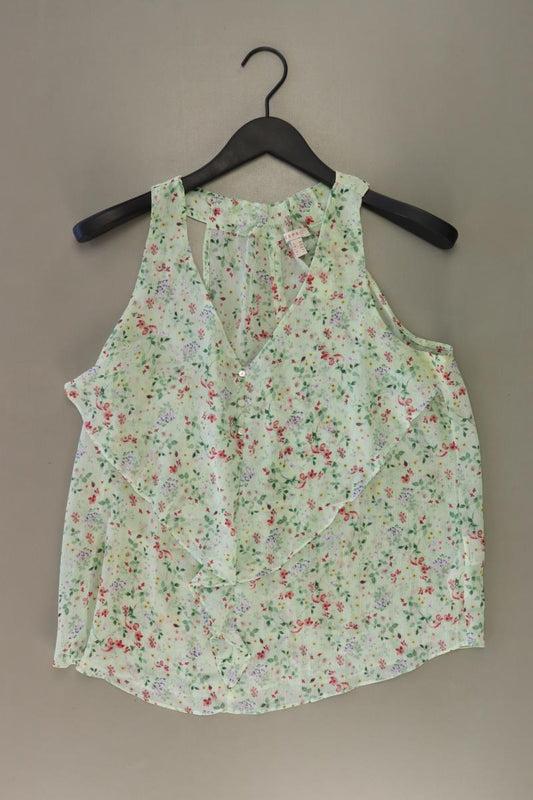 Esprit Ärmellose Bluse Gr. 40 mit Blumenmuster grün aus Polyester