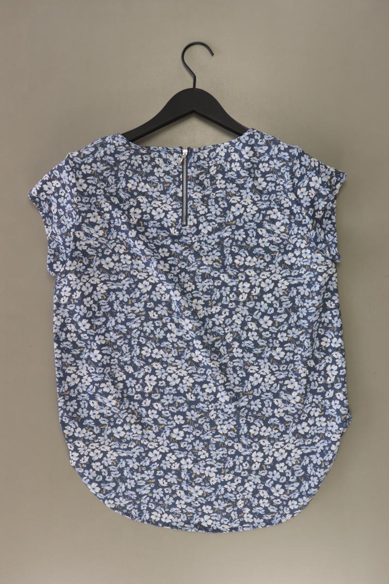 Only Kurzarmbluse Gr. 36 mit Blumenmuster blau aus Polyester
