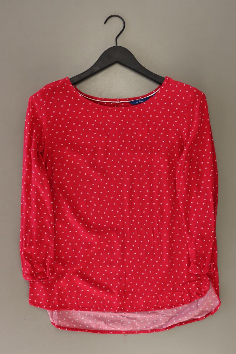 Tom Tailor Regular Bluse Gr. 40 gepunktet 3/4 Ärmel rot aus Viskose