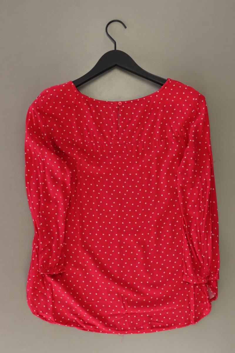 Tom Tailor Regular Bluse Gr. 40 gepunktet 3/4 Ärmel rot aus Viskose