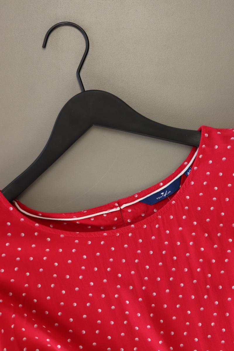 Tom Tailor Regular Bluse Gr. 40 gepunktet 3/4 Ärmel rot aus Viskose